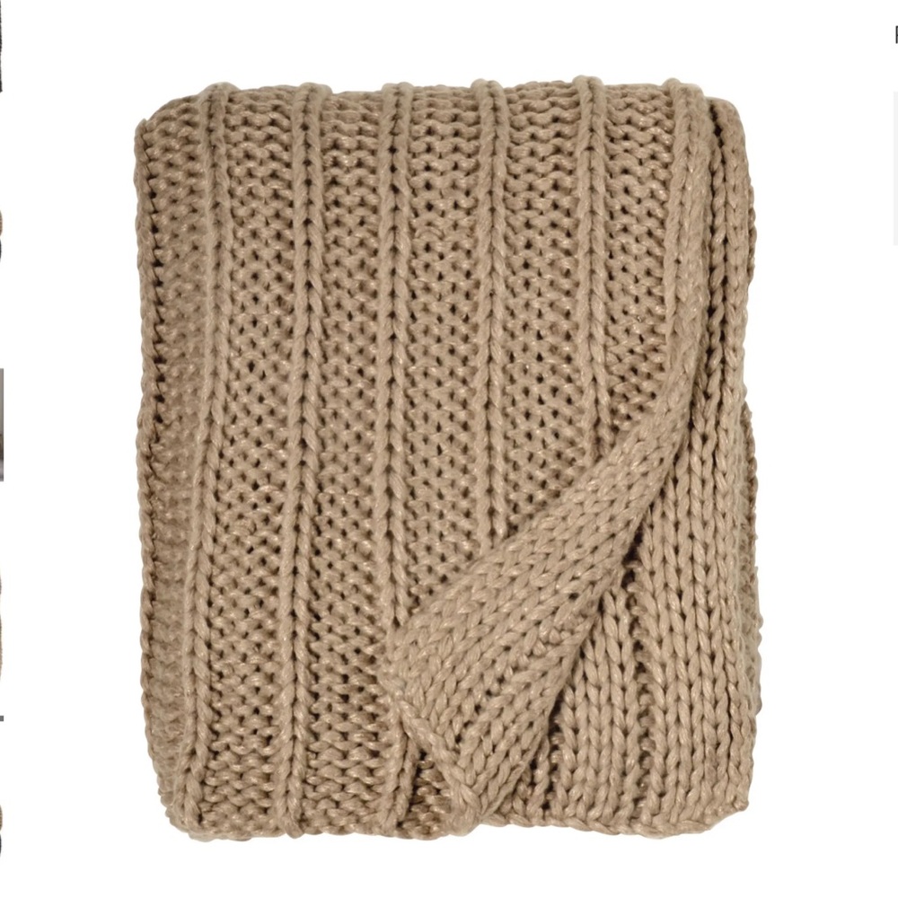 MICHAEL ARAM Metallic Rib Knit Throw